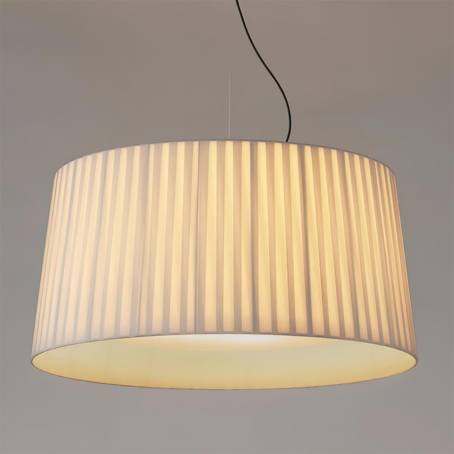 Pendant Light Pleated Fabric Drum - Neutralighting