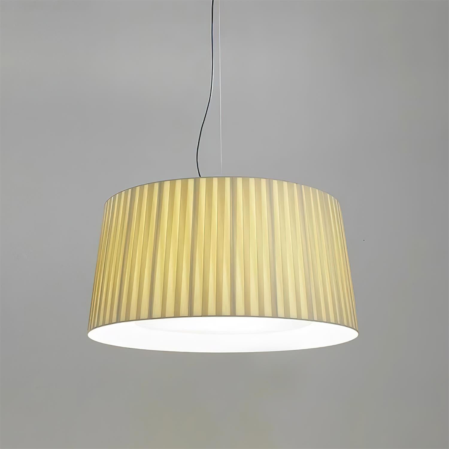 Pendant Light Pleated Fabric Drum - Neutralighting
