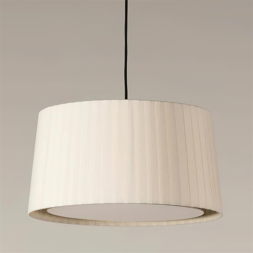 Pendant Light Pleated Fabric Drum - Neutralighting
