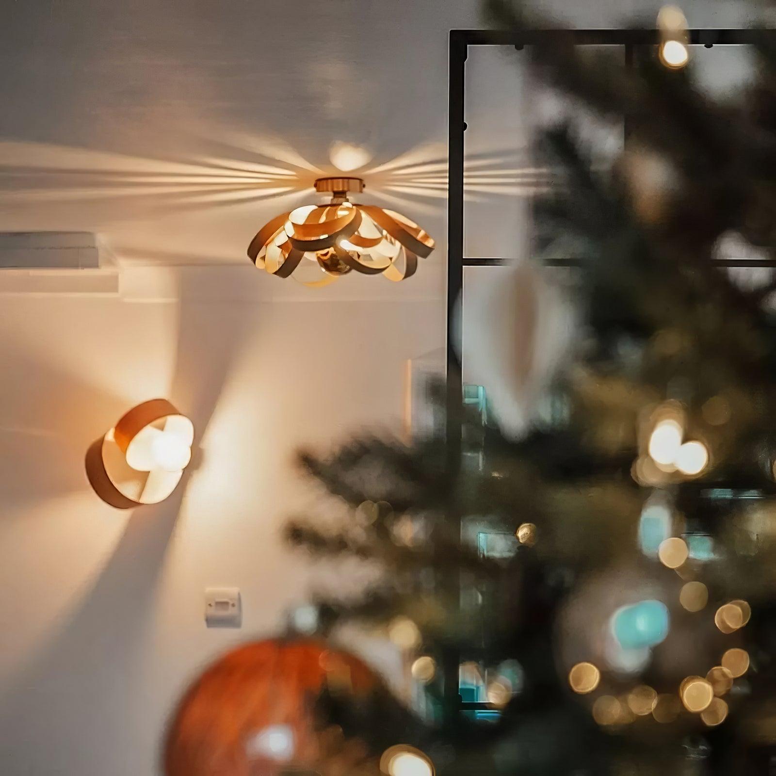 Veylo Wooden Ribbon Ceiling Lamp - Neutralighting