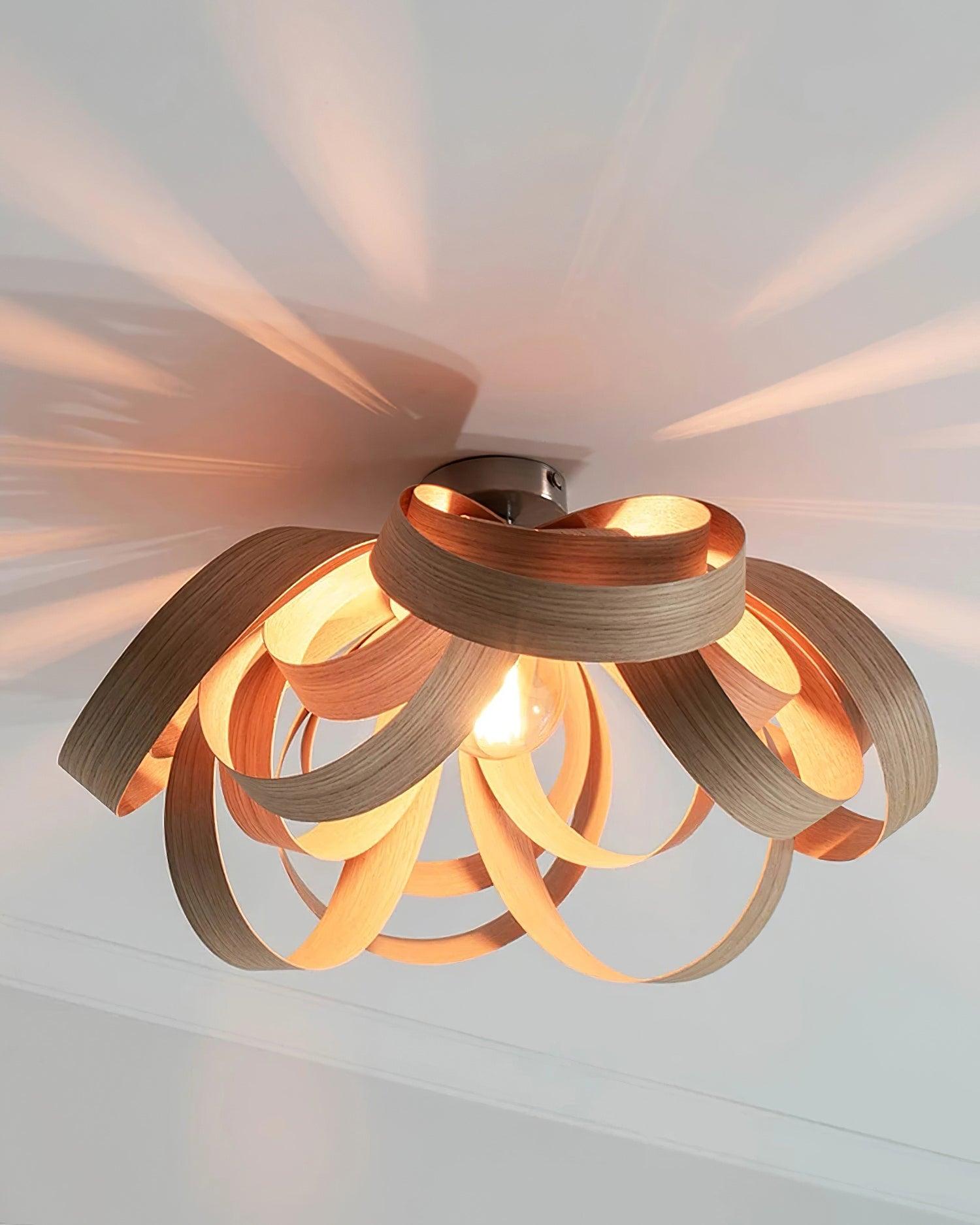 Veylo Wooden Ribbon Ceiling Lamp - Neutralighting