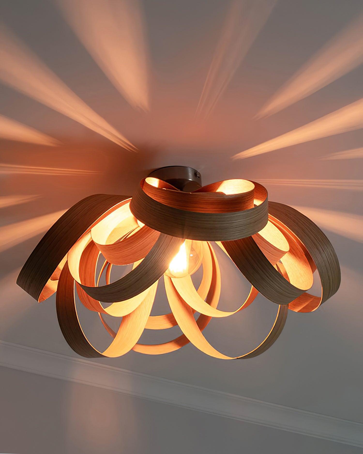 Veylo Wooden Ribbon Ceiling Lamp - Neutralighting