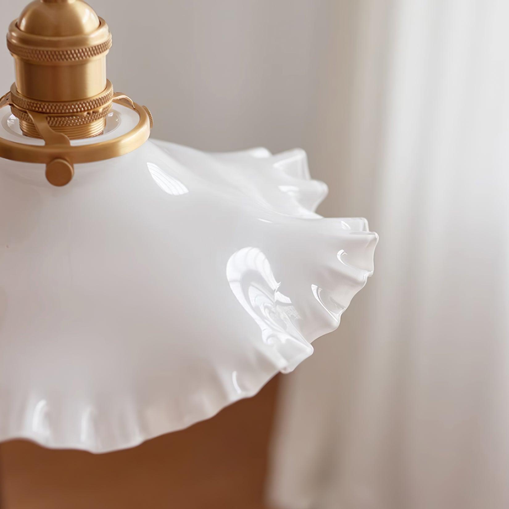 Pendant Lamp Glass Ruffle Shade Brass Warm Glow - Neutralighting