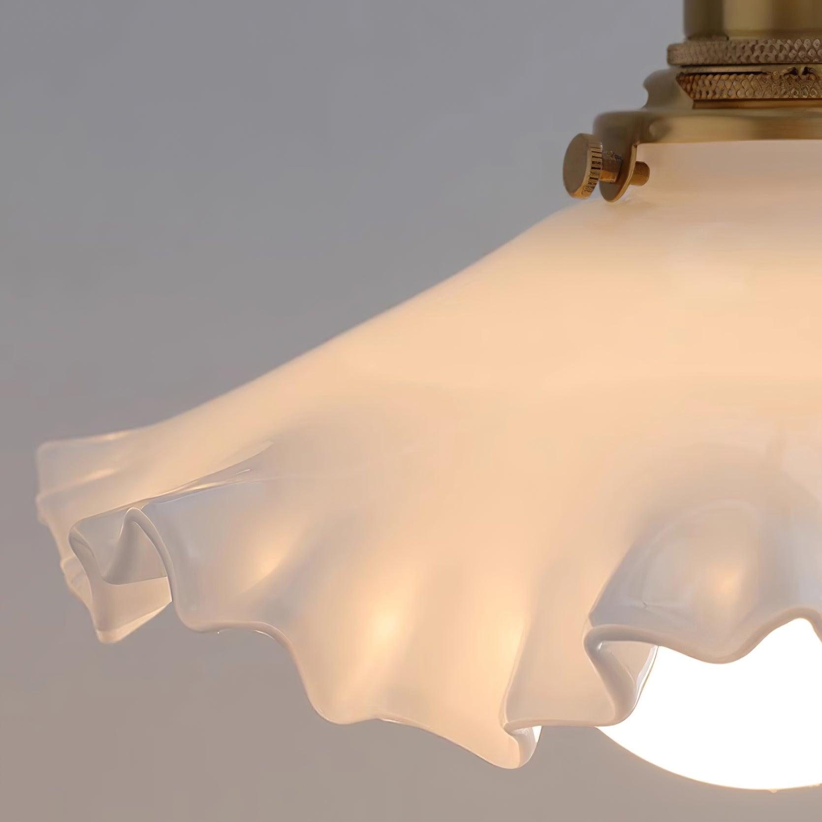 Pendant Lamp Glass Ruffle Shade Brass Warm Glow - Neutralighting