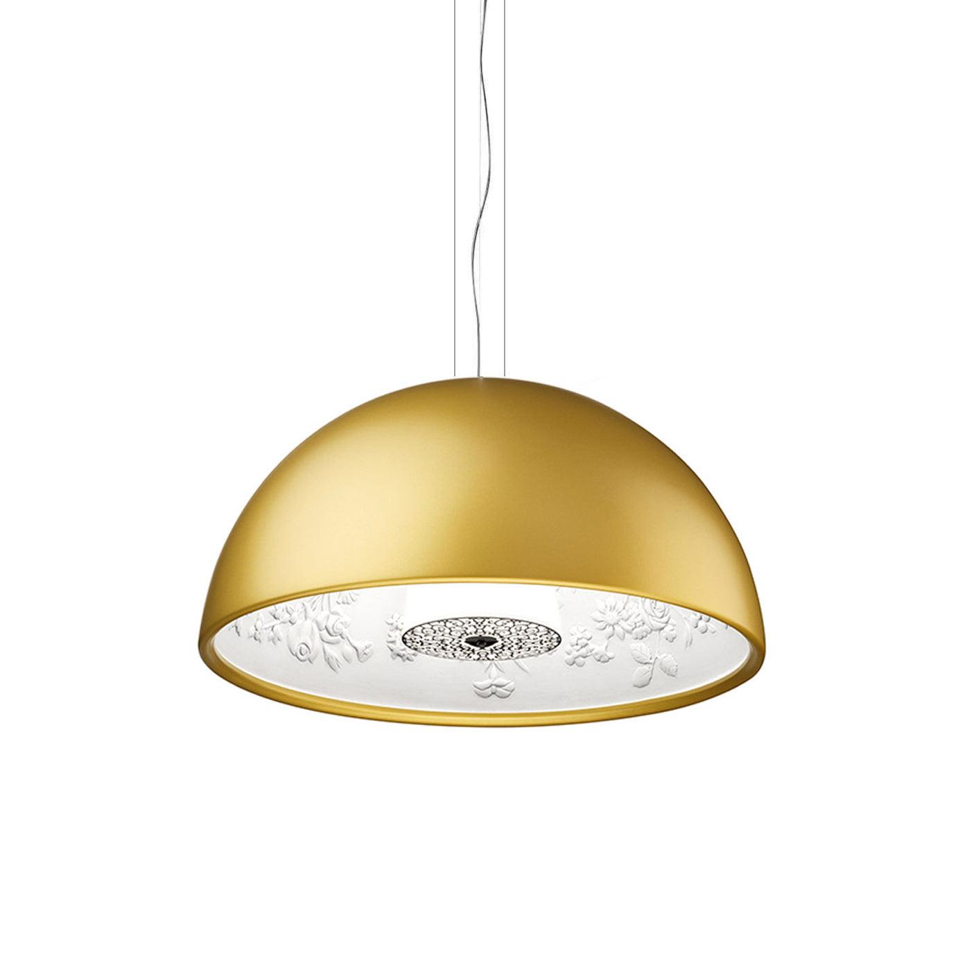 Pendant Lamp Black Dome with Embossed Plaster Interior Elegant - Neutralighting