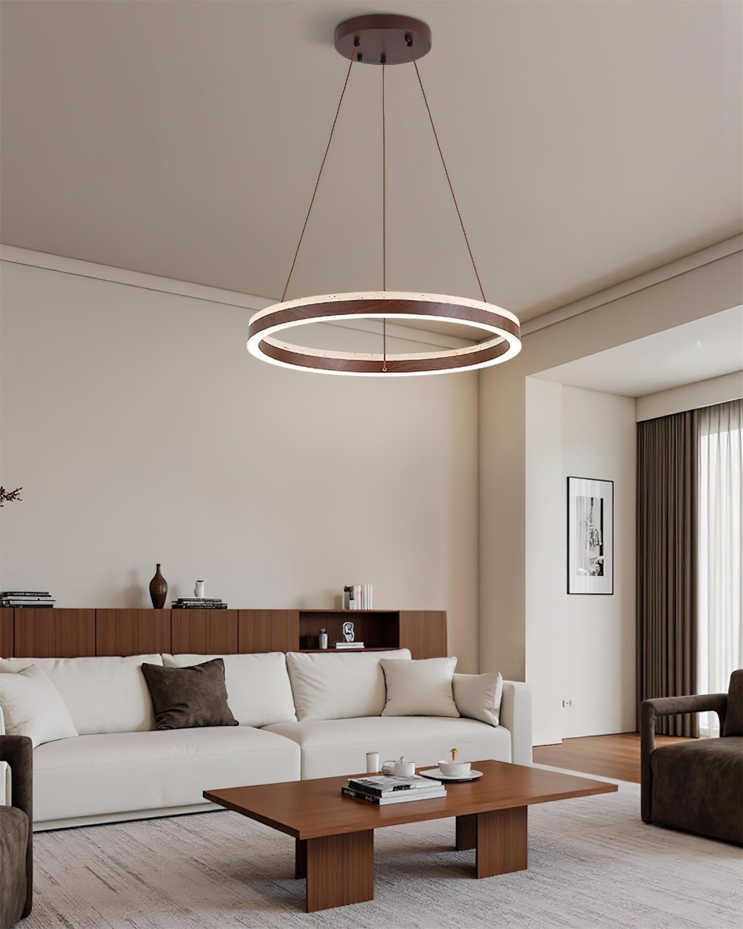 Ritta Chandelier Travertine Geometry Ring - Neutralighting