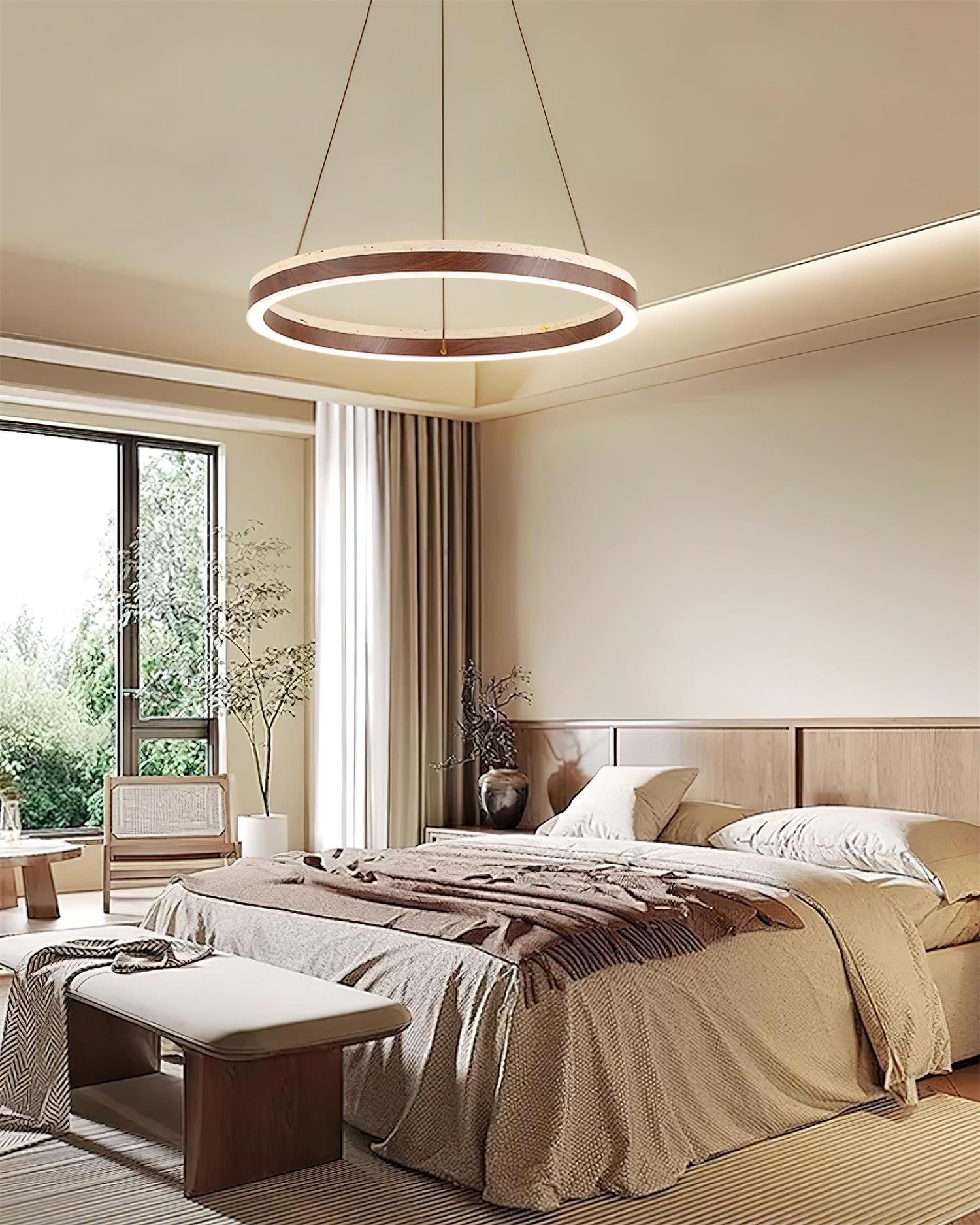 Ritta Chandelier Travertine Geometry Ring - Neutralighting