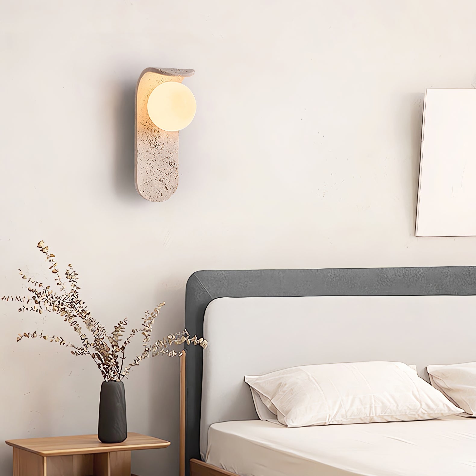 Cutalos Sconce-Frame Travertine Wall Light - Neutralighting
