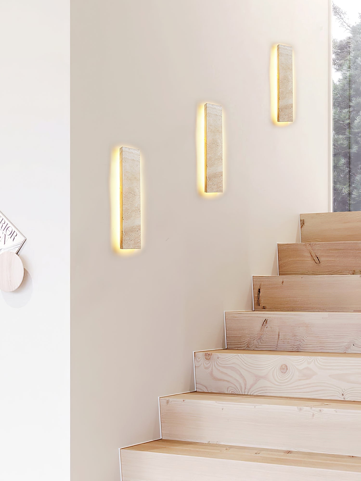 Olnorir Slim Rectangle Travertine Wall Light - Neutralighting