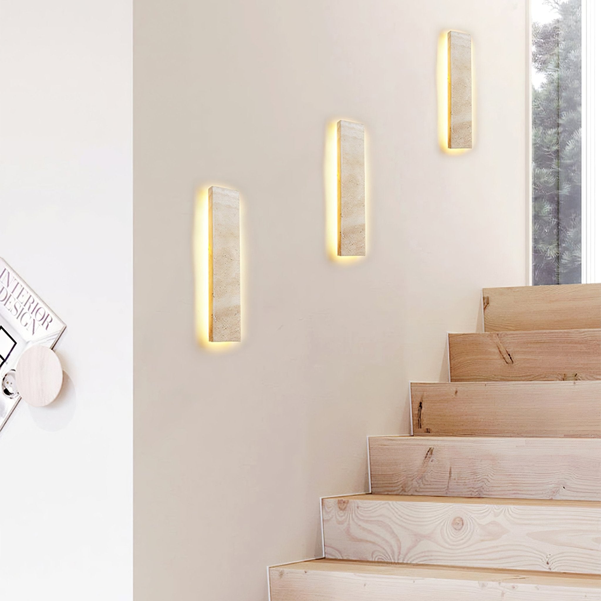 Olnorir Slim Rectangle Travertine Wall Light - Neutralighting