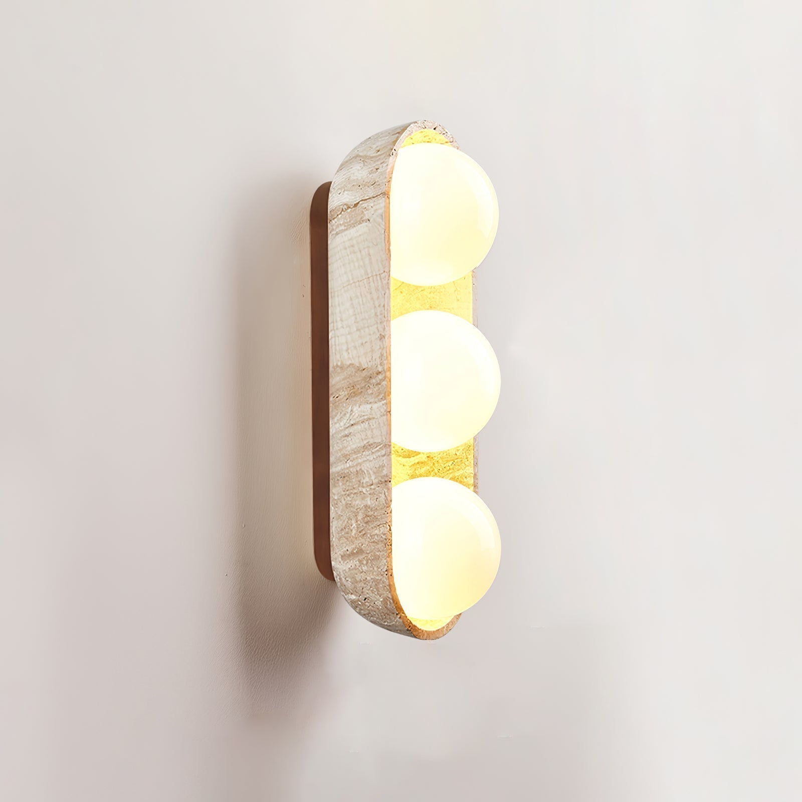 Trio Globe Travertine Wall Sconce - Neutralighting