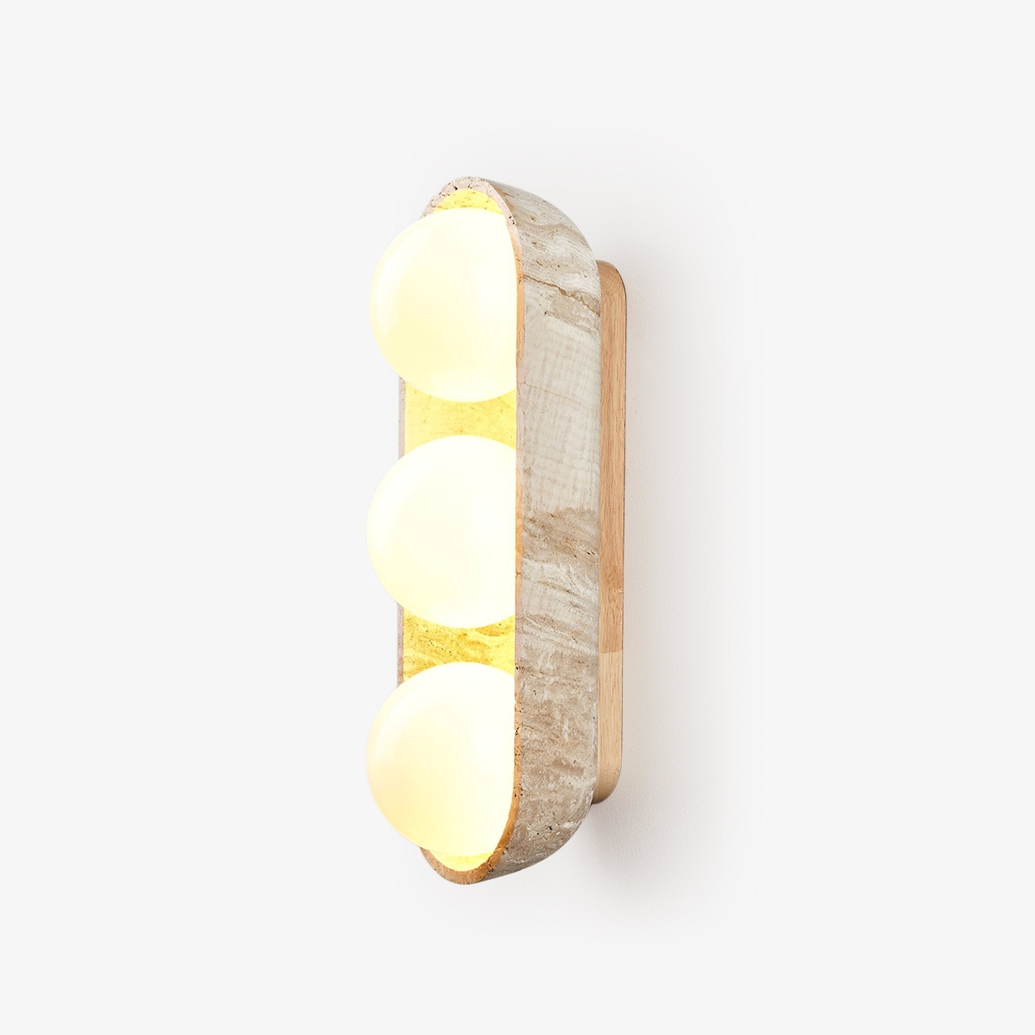 Trio Globe Travertine Wall Sconce - Neutralighting