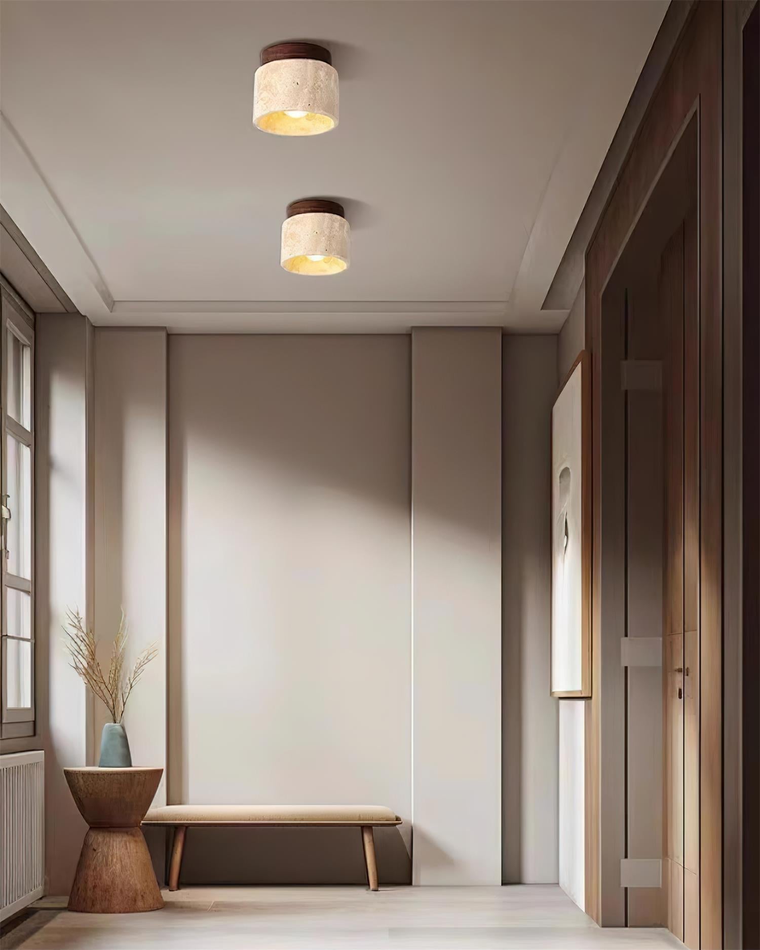 Ritta Stone Travertine Ceiling Light - Neutralighting