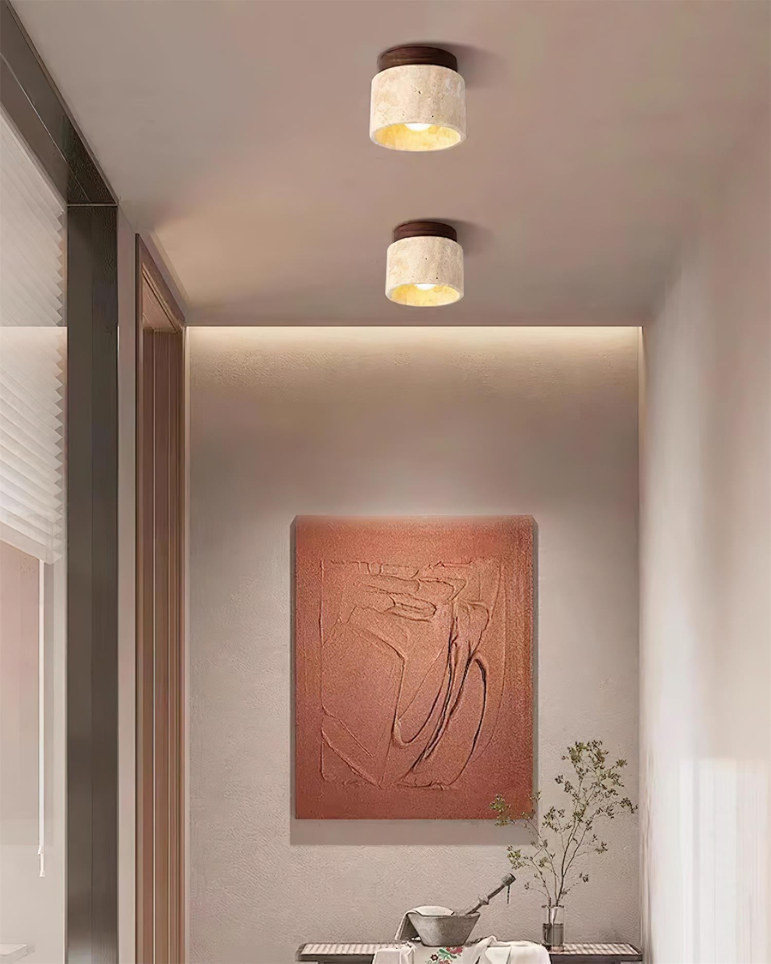 Ritta Stone Travertine Ceiling Light - Neutralighting