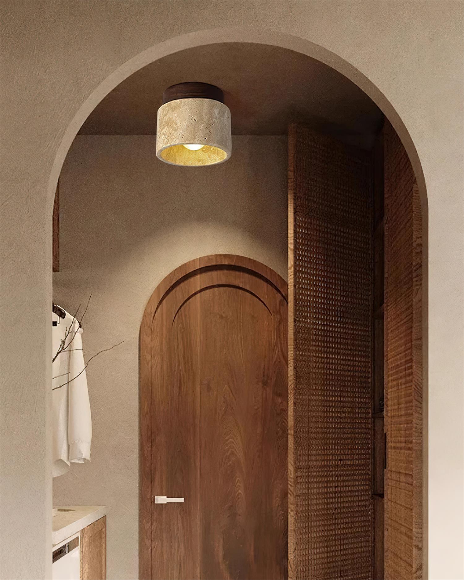 Ritta Stone Travertine Ceiling Light - Neutralighting