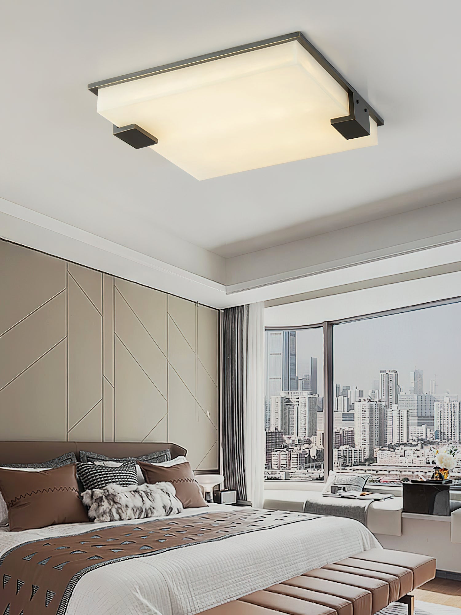 Otalyra Minimalist Alabaster Ceiling Light - Neutralighting