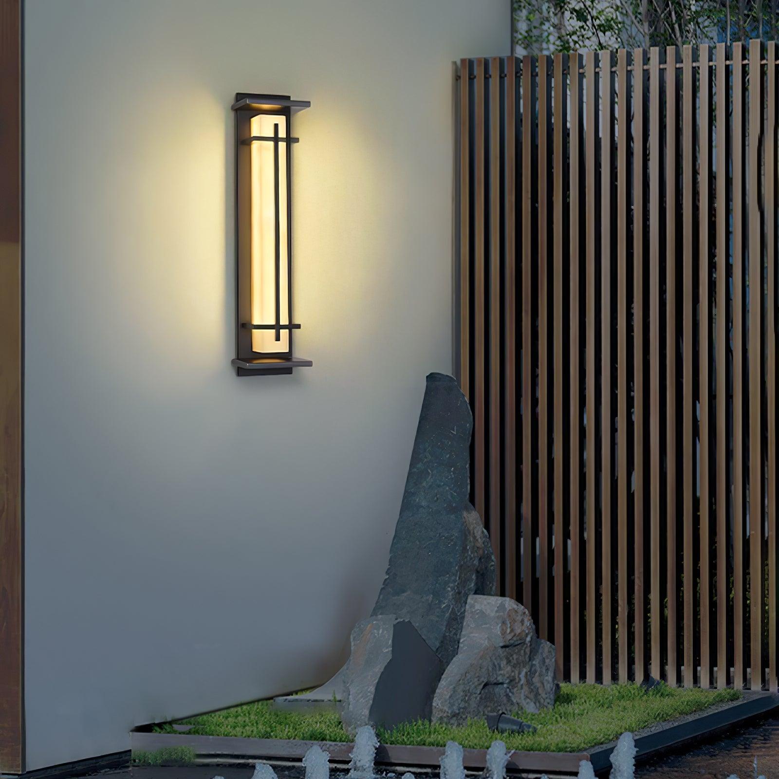 Ray Square Outdoor Wall Light Imitation Alabaster Waterproof - Neutralighting