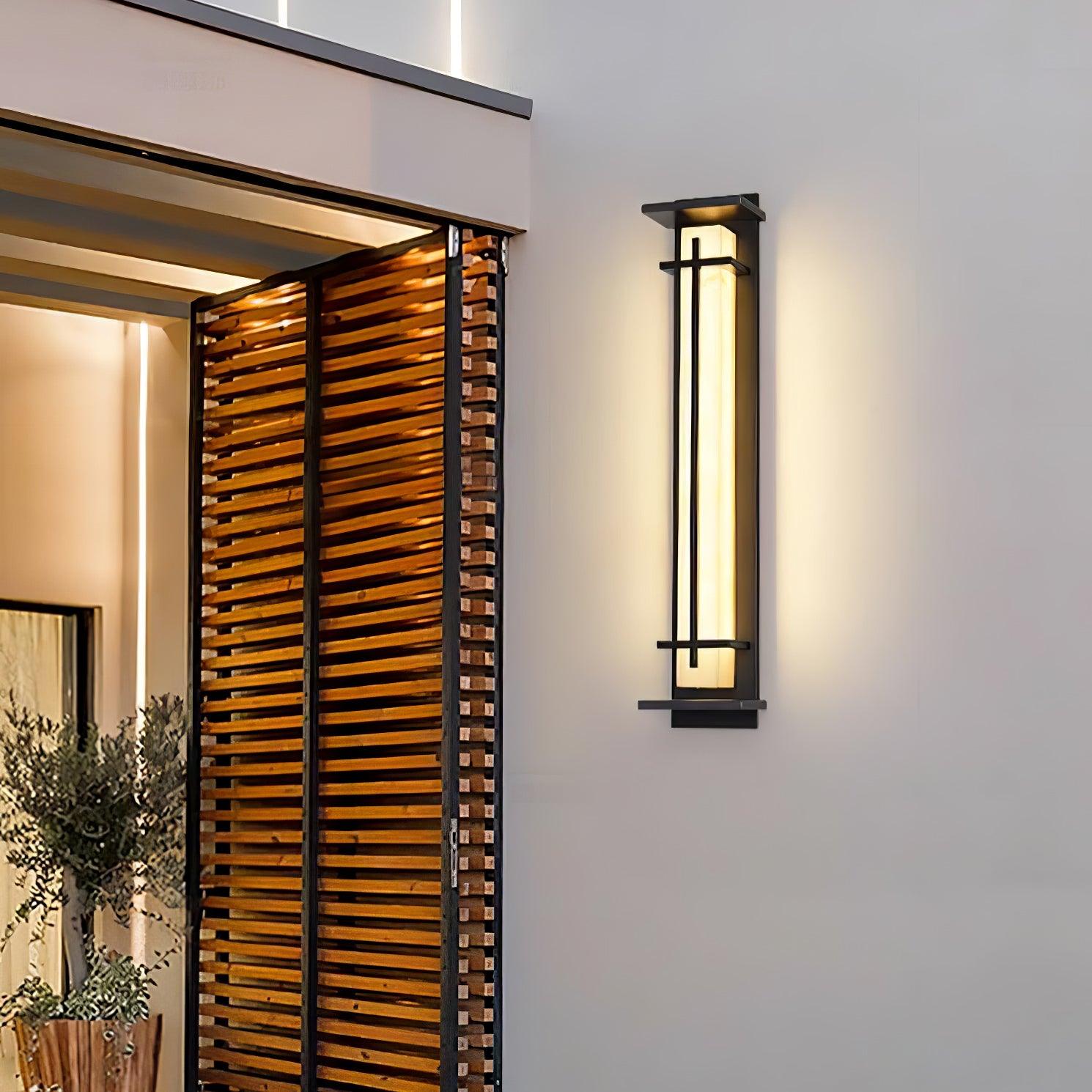 Ray Square Outdoor Wall Light Imitation Alabaster Waterproof - Neutralighting