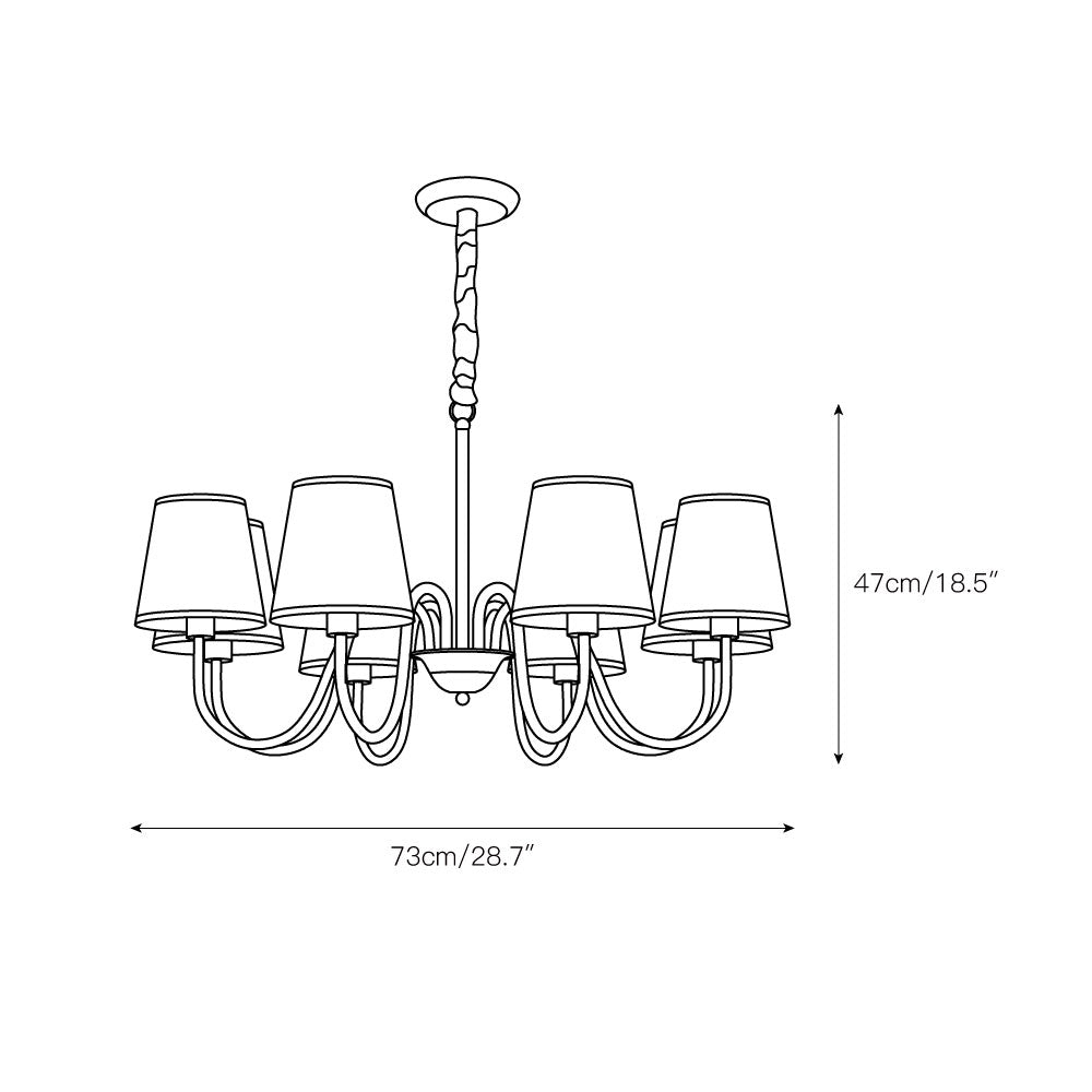 Aged Traditional Stacey Fabric Chandelier - Neutralighting