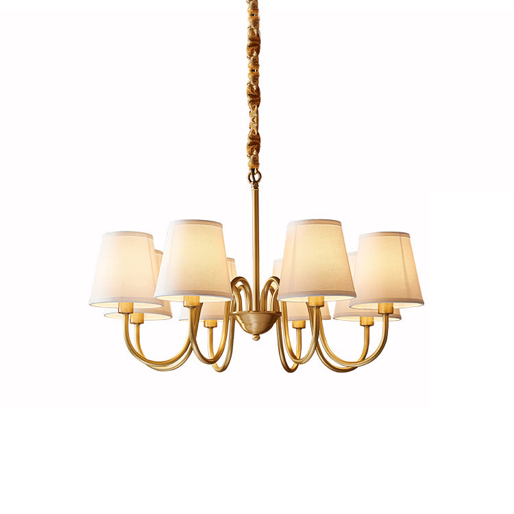 Aged Traditional Stacey Fabric Chandelier - Neutralighting