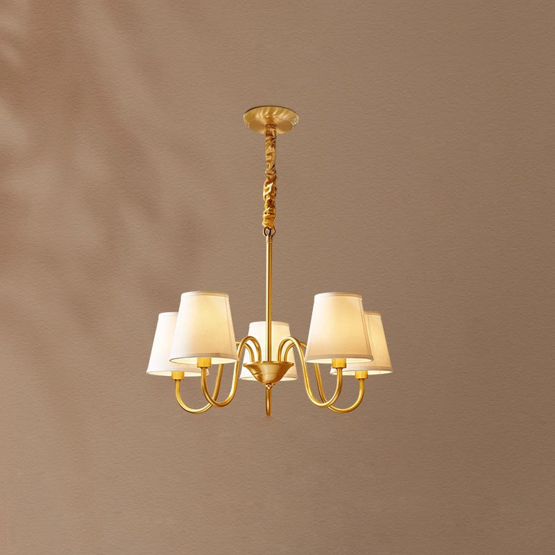 Aged Traditional Stacey Fabric Chandelier - Neutralighting