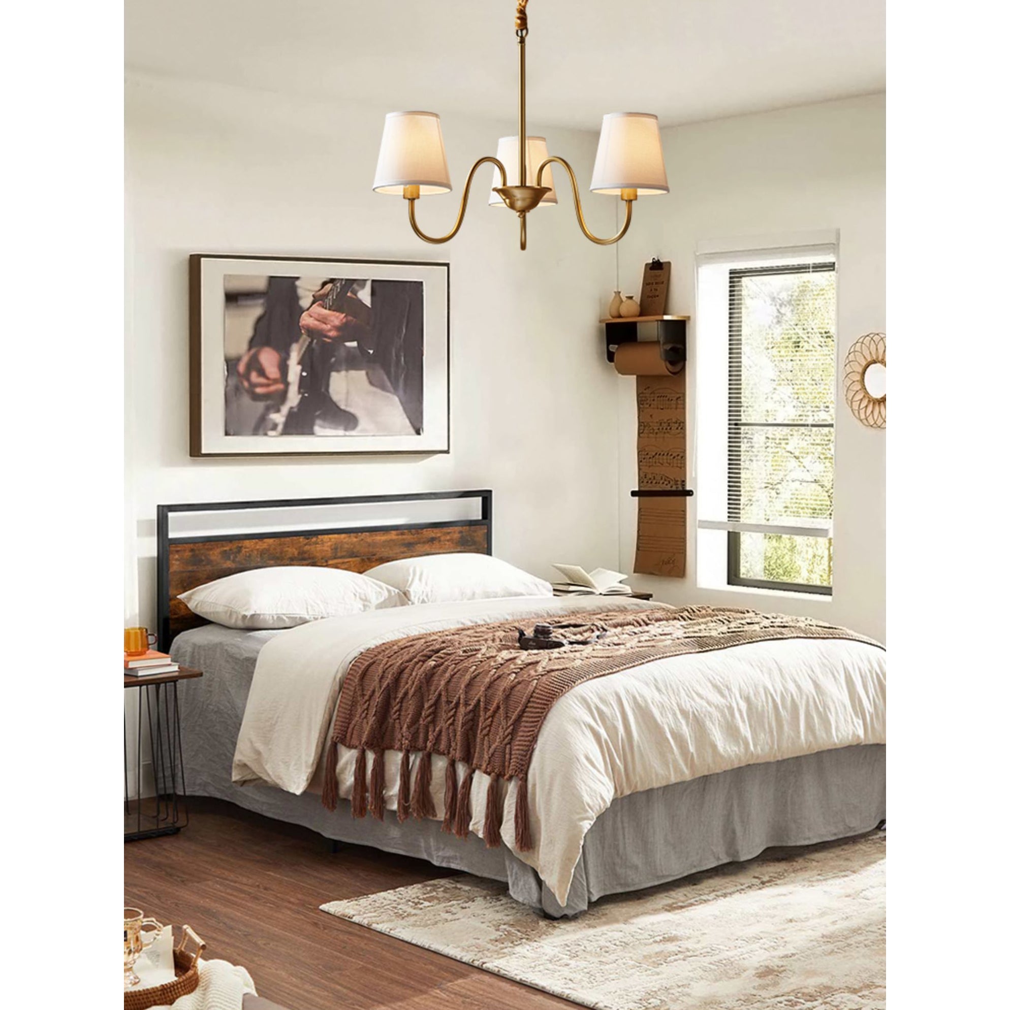 Aged Traditional Stacey Fabric Chandelier - Neutralighting