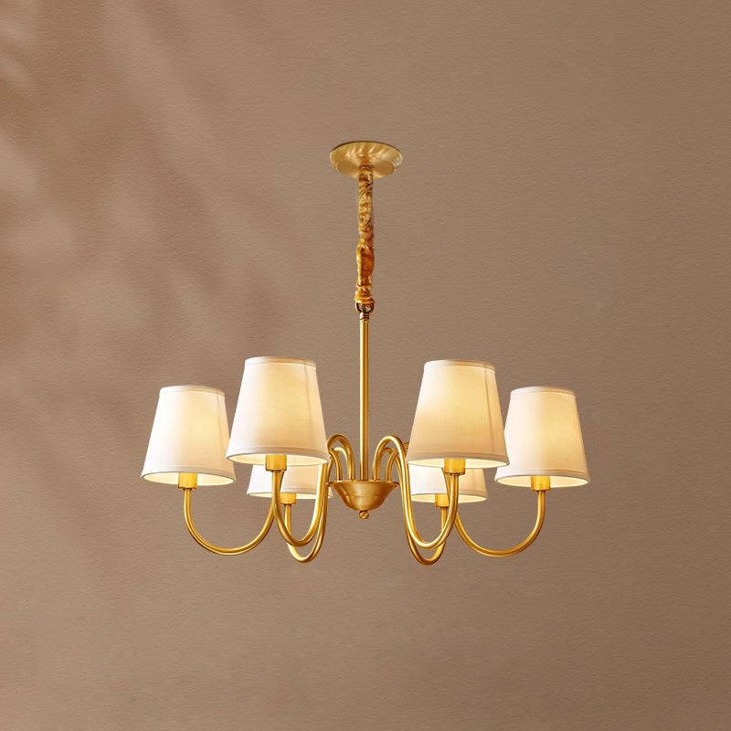 Aged Traditional Stacey Fabric Chandelier - Neutralighting
