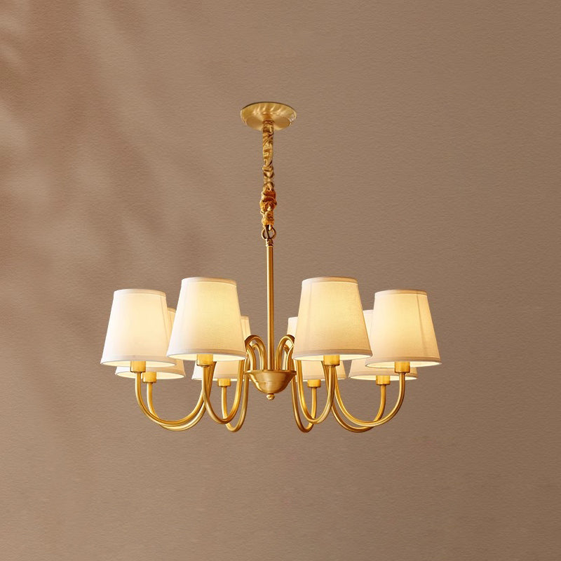 Aged Traditional Stacey Fabric Chandelier - Neutralighting