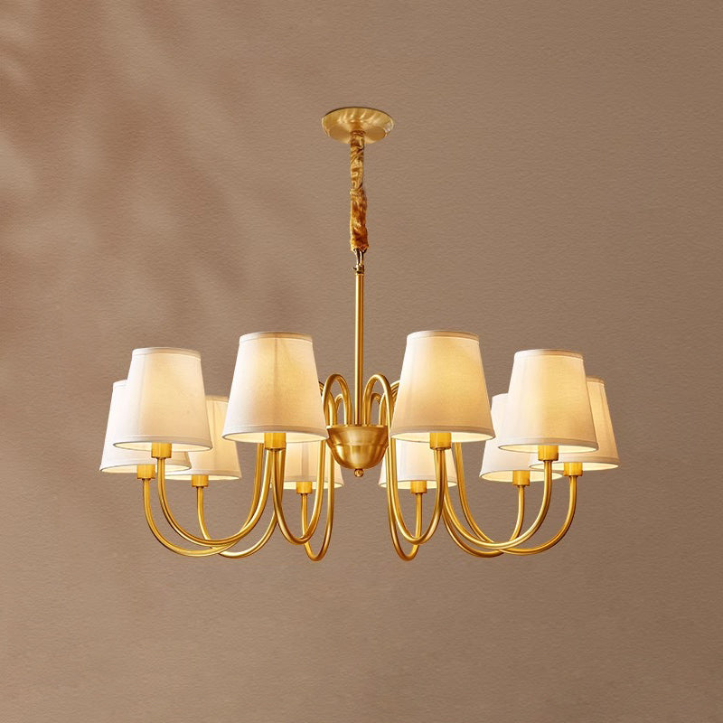 Aged Traditional Stacey Fabric Chandelier - Neutralighting