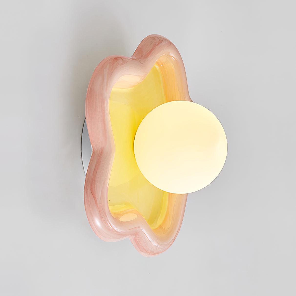 Petani Pink Yellow Flower Wall Light - Neutralighting