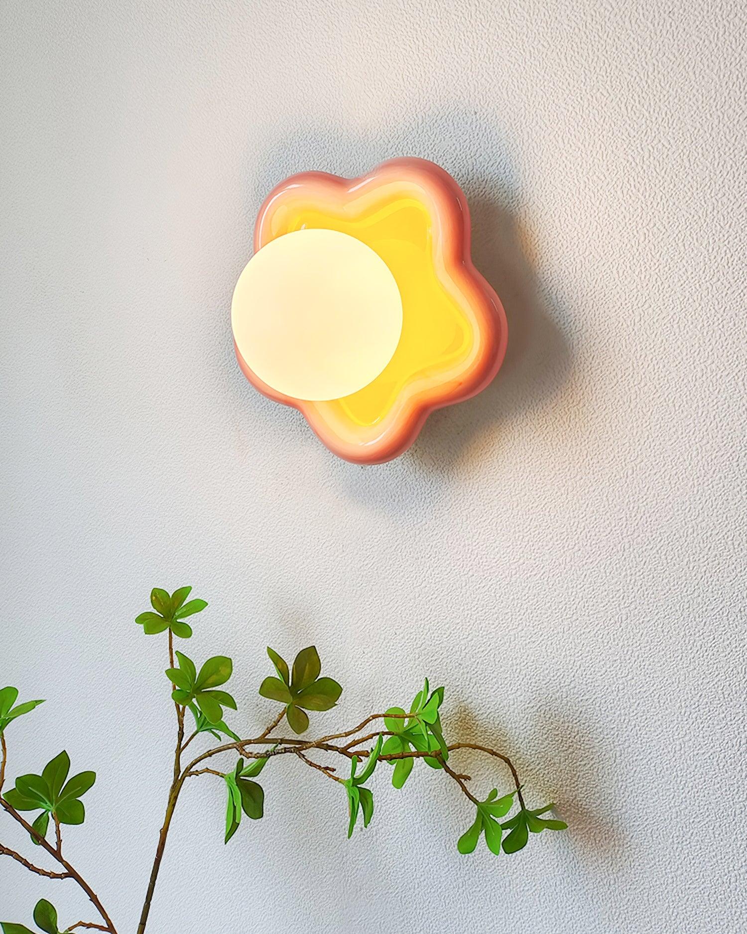 Petani Pink Yellow Flower Wall Light - Neutralighting