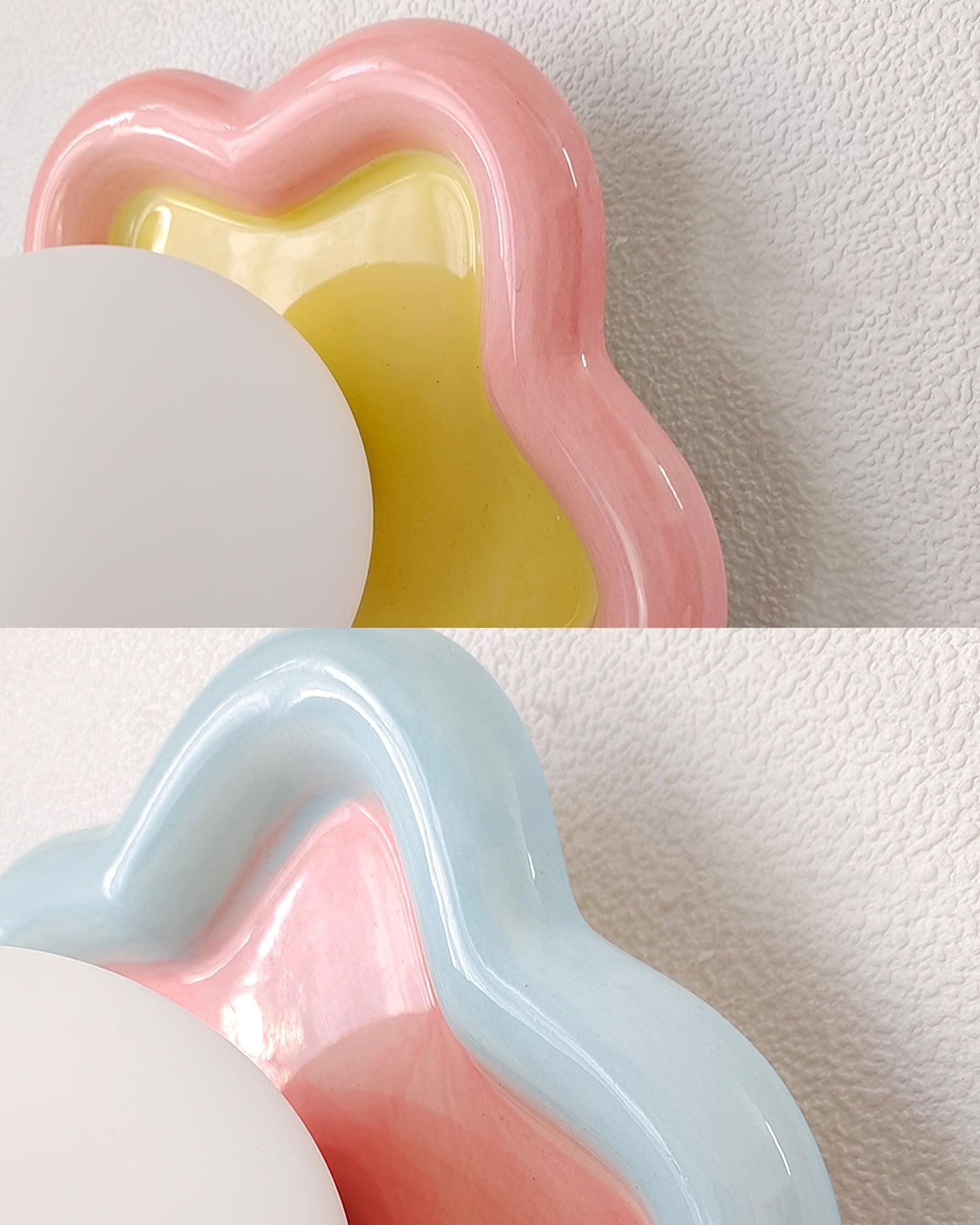 Petani Pink Yellow Flower Wall Light - Neutralighting