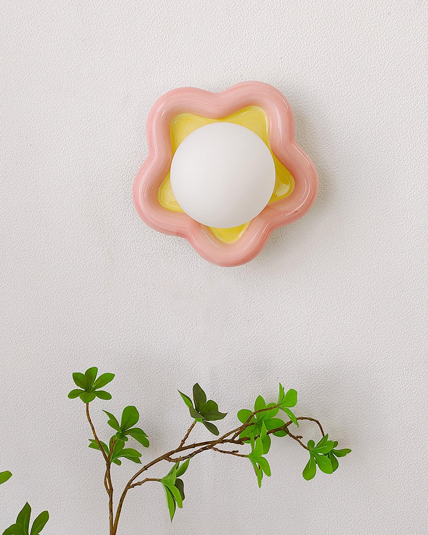 Petani Pink Yellow Flower Wall Light - Neutralighting