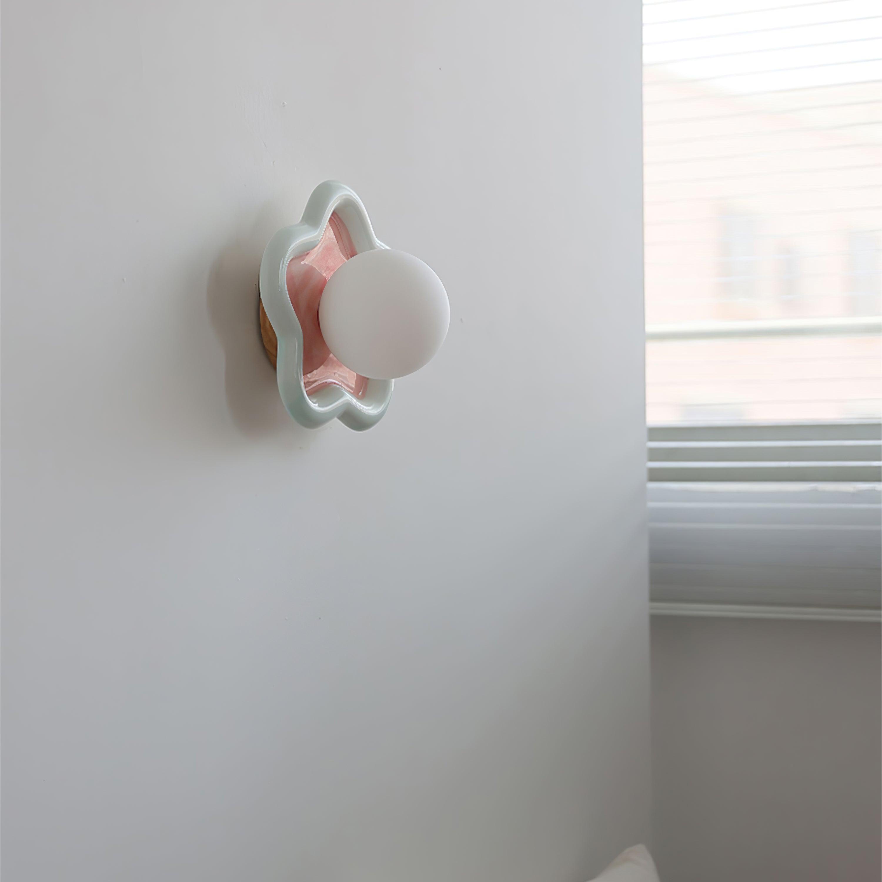 Petani Pink Yellow Flower Wall Light - Neutralighting