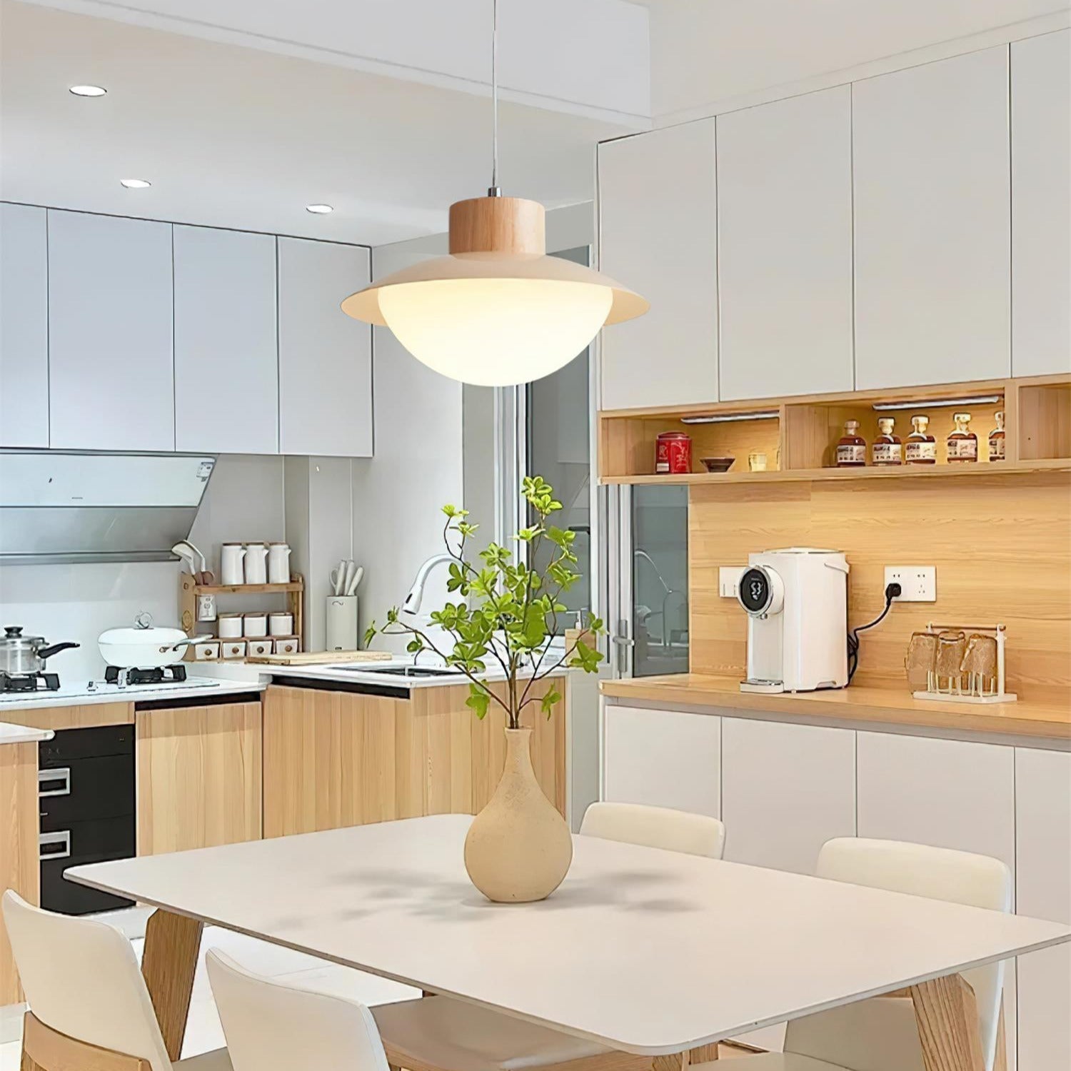 Milk Pendant Light Natural Wood - Neutralighting