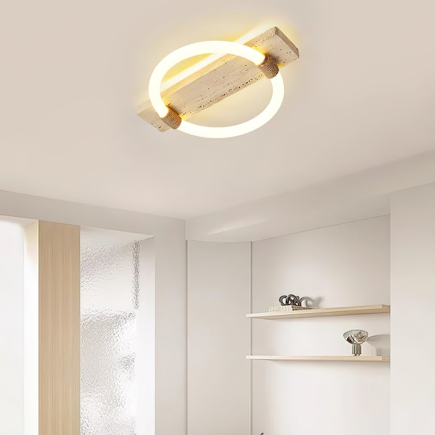 Elmaryra Ringed Travertine Wall Light - Neutralighting