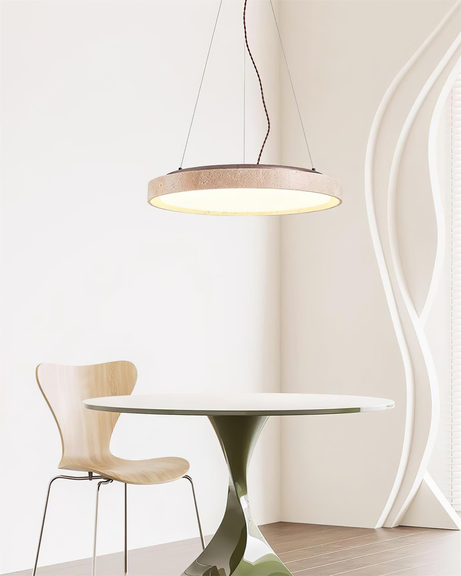 Ritta Pendant Light Travertine Ring - Neutralighting