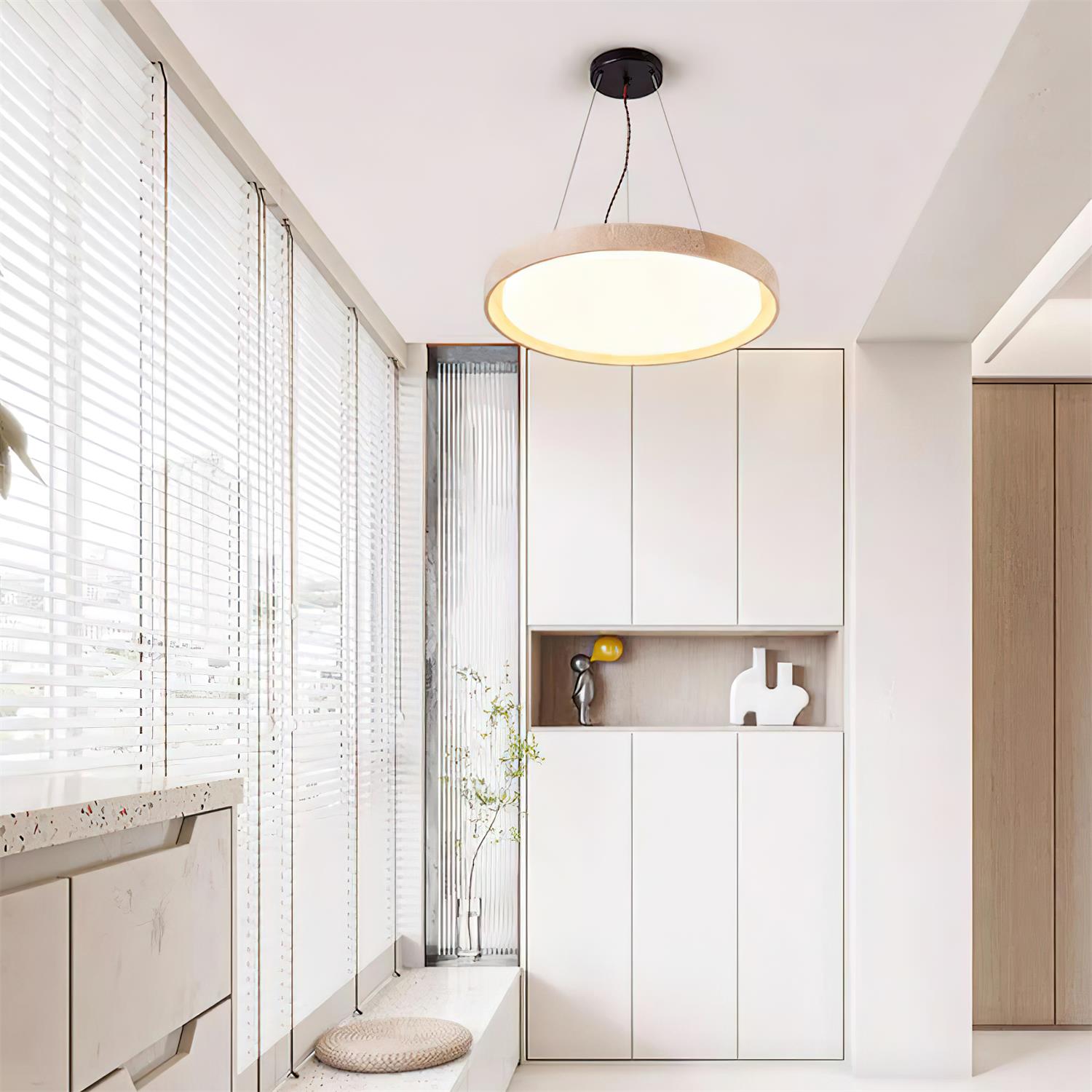 Ritta Pendant Light Travertine Ring - Neutralighting