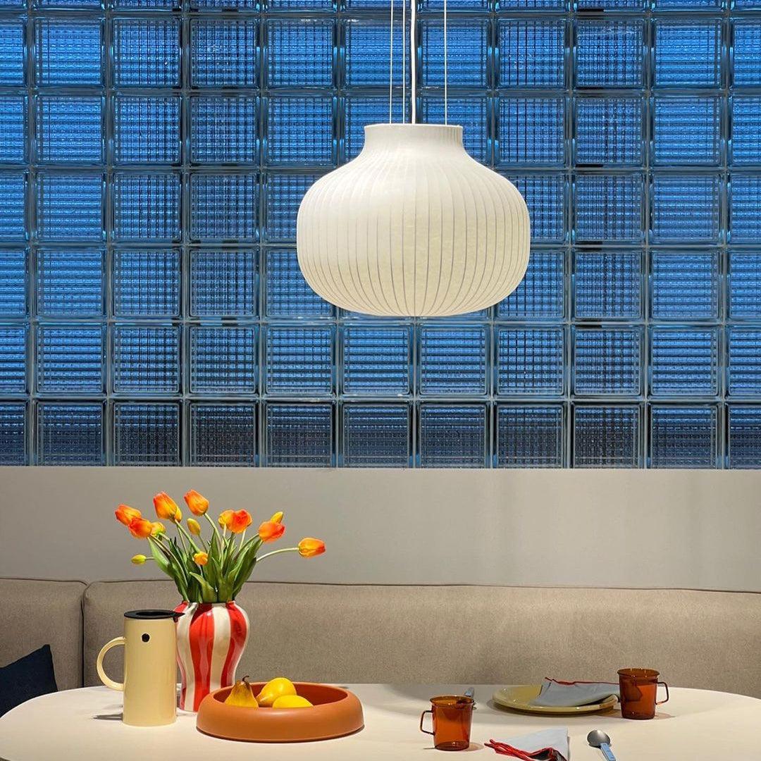 Pendant Light Silk Bell Shade Pleated Curved Modern Minimalist - Neutralighting