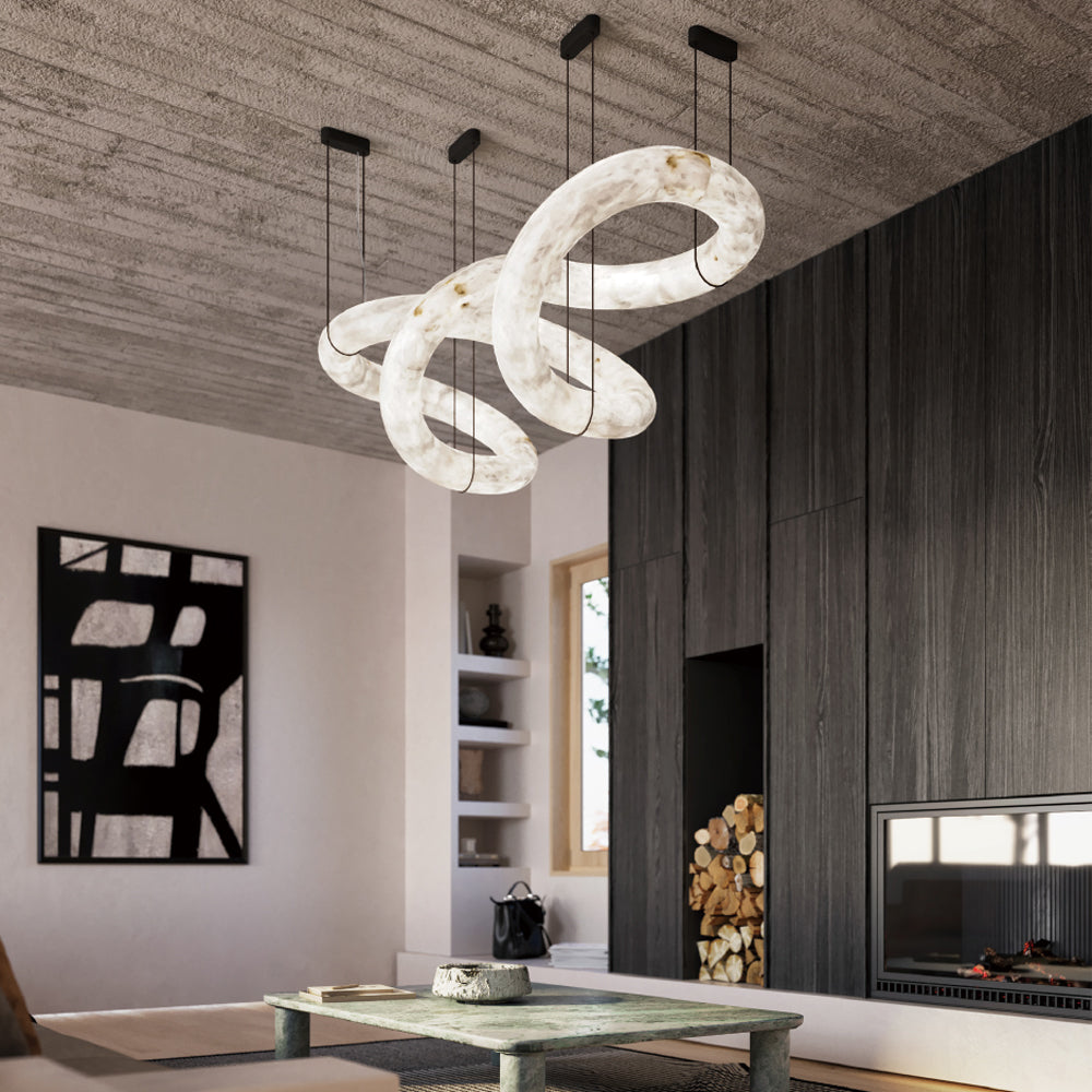 Utalyra Curved Alabaster Pendant Light - Neutralighting