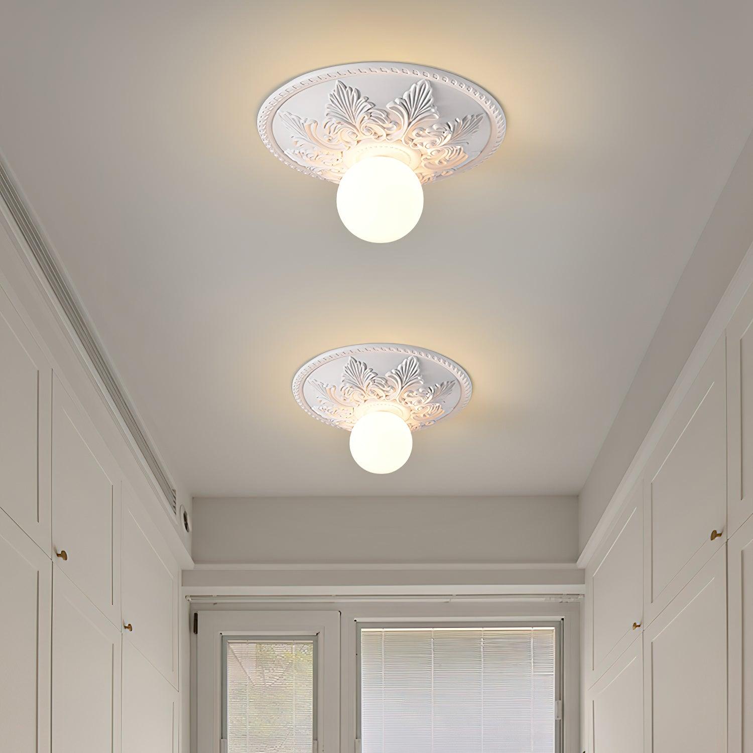 Ceiling Light Resin Canopy Glass Globe Classic Ornate - Neutralighting