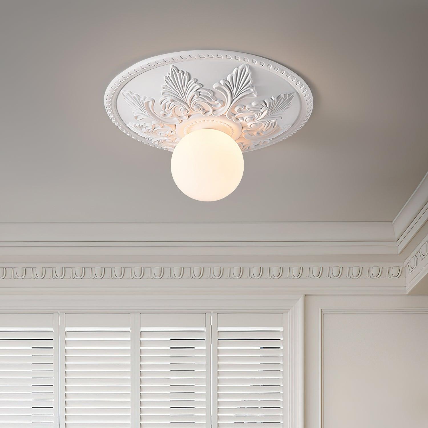 Ceiling Light Resin Canopy Glass Globe Classic Ornate - Neutralighting