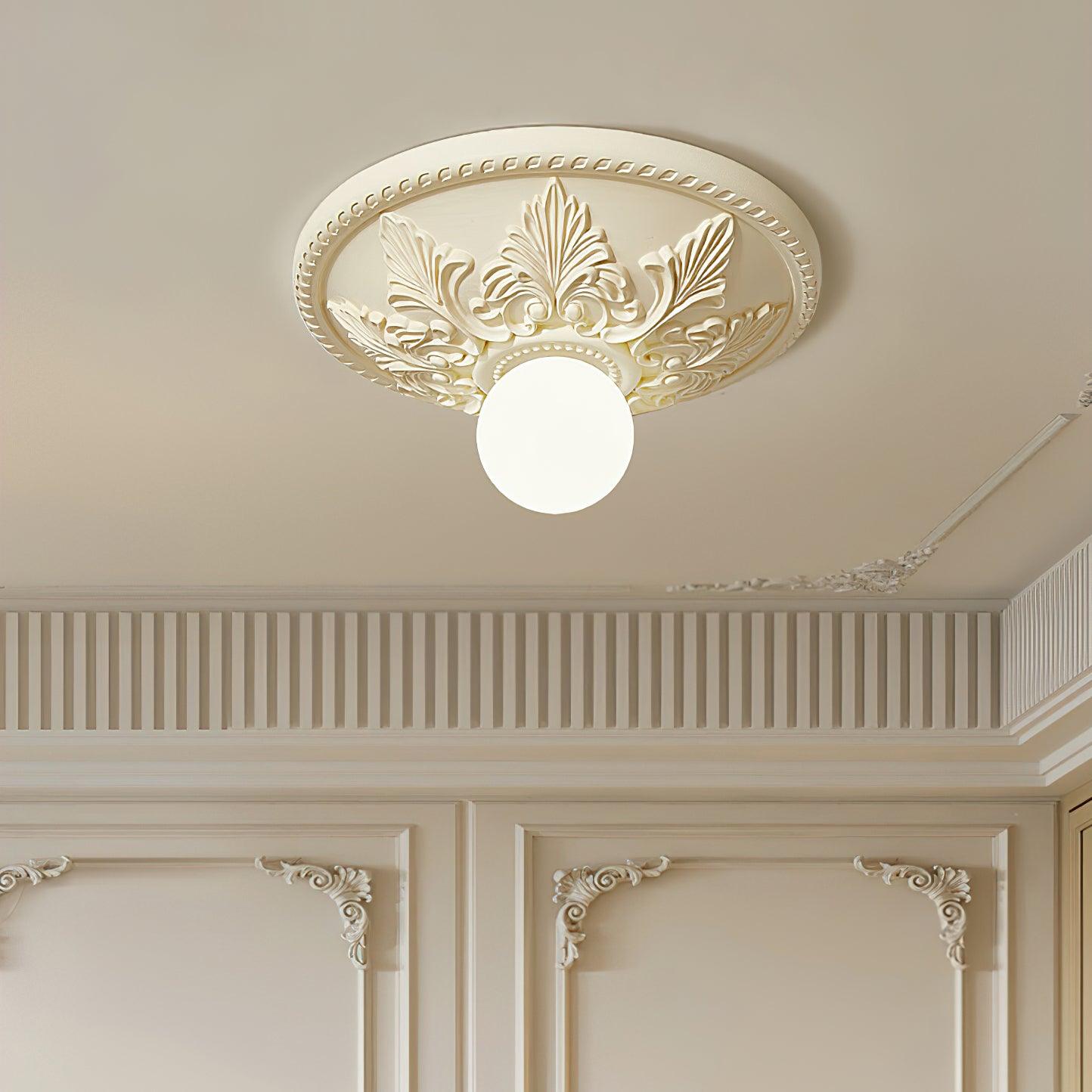 Ceiling Light Resin Canopy Glass Globe Classic Ornate - Neutralighting