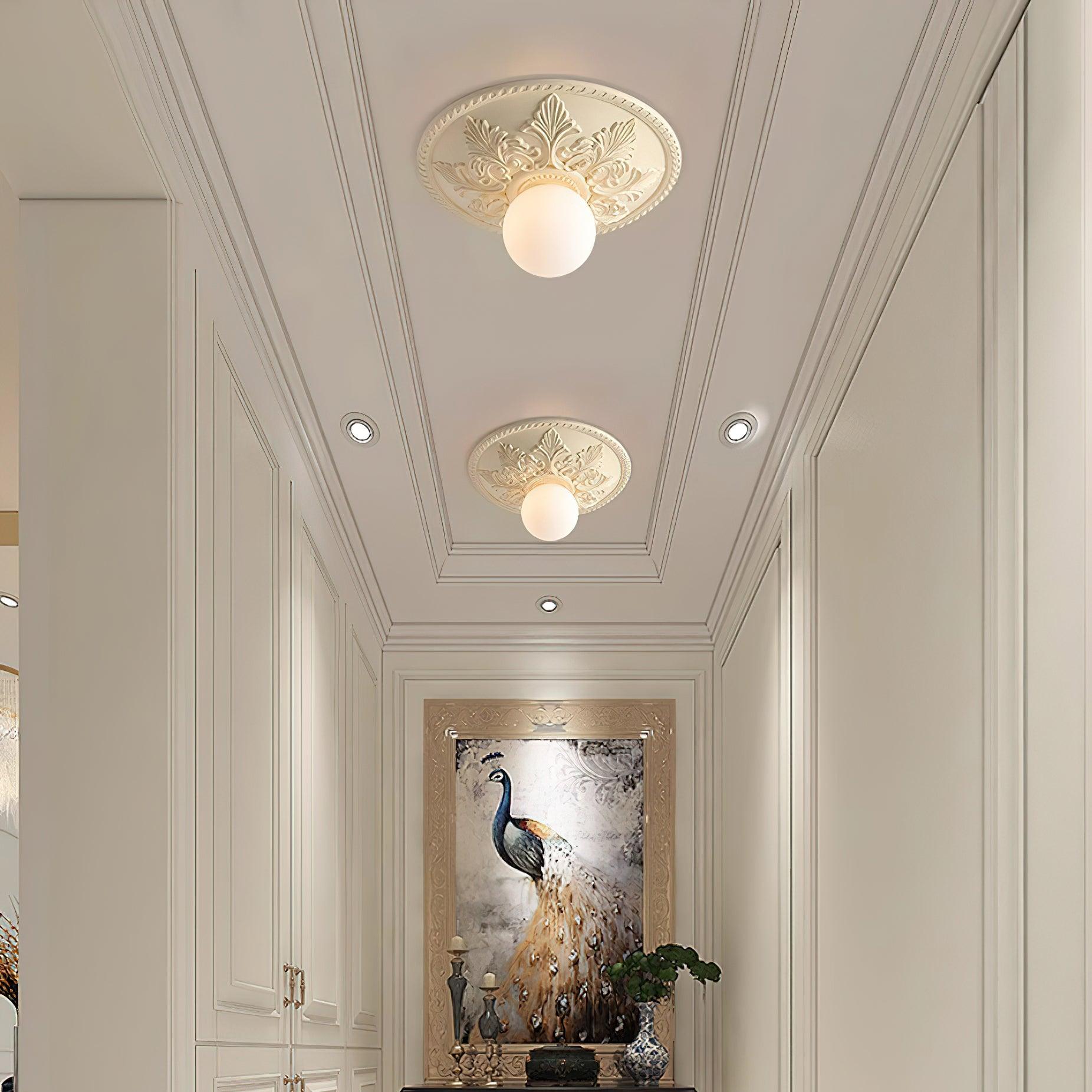 Ceiling Light Resin Canopy Glass Globe Classic Ornate - Neutralighting