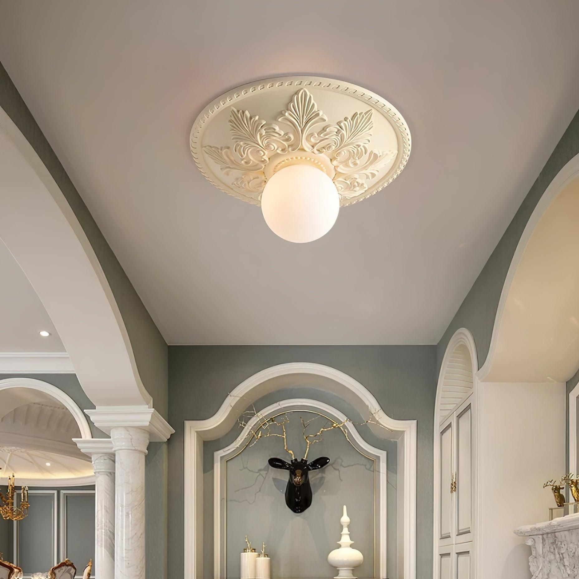 Ceiling Light Resin Canopy Glass Globe Classic Ornate - Neutralighting