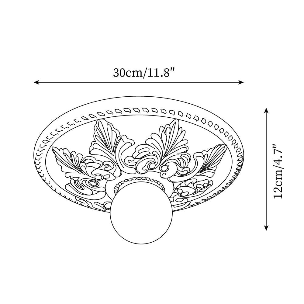 Ceiling Light Resin Canopy Glass Globe Classic Ornate - Neutralighting