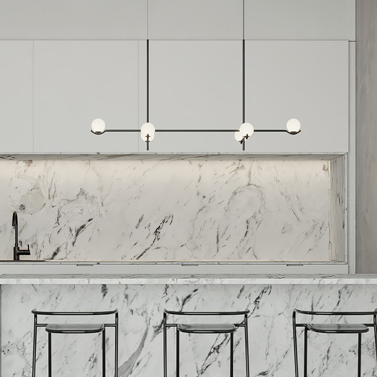 Fayno White Globe Chandelier - Neutralighting