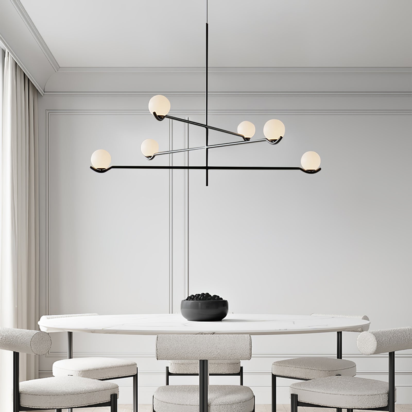 Fayno White Globe Chandelier - Neutralighting