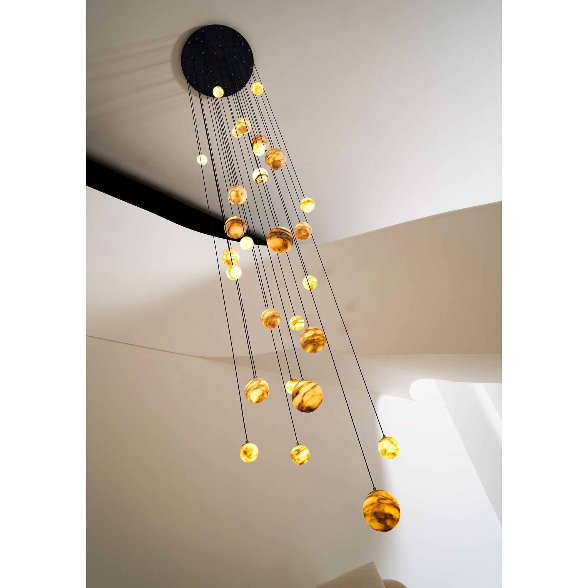 Sultana Chandelier Alabaster Cluster Orb Cascade - Neutralighting