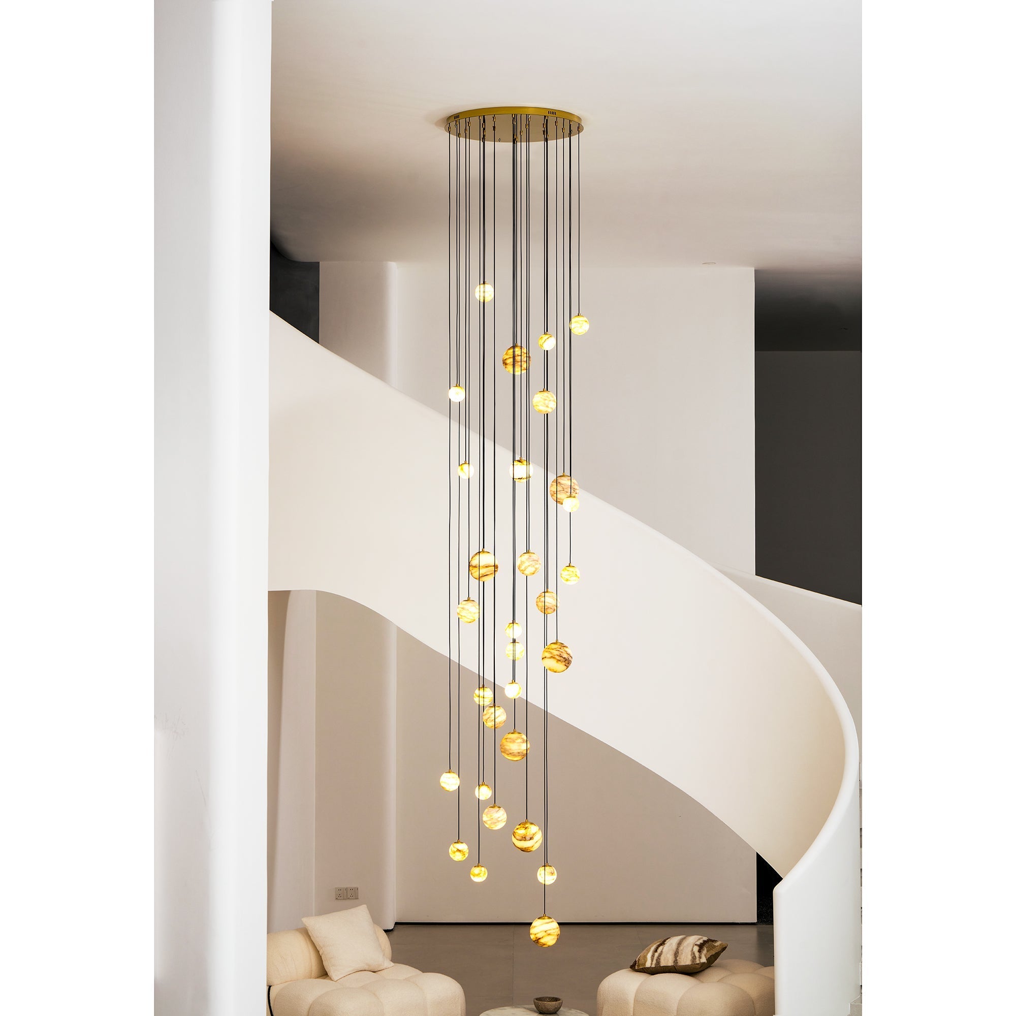 Sultana Chandelier Alabaster Cluster Orb Cascade - Neutralighting